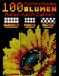 100 Rätsel Blumen Malen nach Zahlen: 3 in 1 Mosaik Malbuch für Erwachsene – Geheimnisvolle Motive mit Quadraten, Punkten & Rauten auf schwarzem Papier