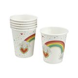 Homéa Set van 6 bekers van karton, 23 cl, regenboog