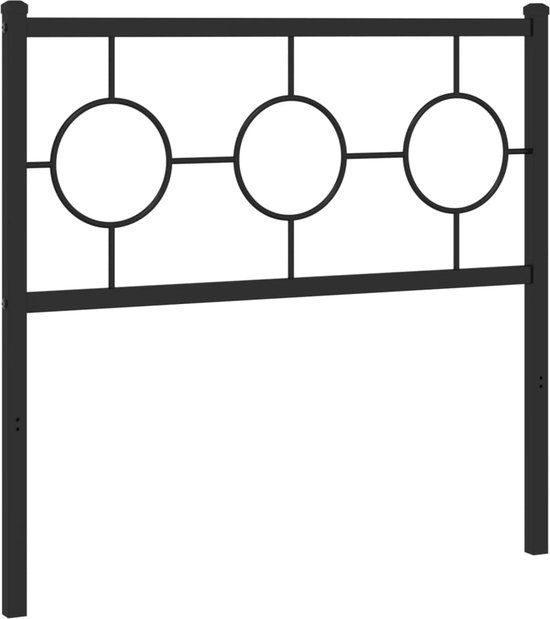 vidaXL Hoofdbord Metaal Zwart 90 cm