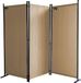 QUICK STAR Paravent, 3-delig, 170 x 165 cm, stof, zandkleurig