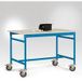 Manuflex LB4033.5012 ESD ESD-bijzettafel basismobiel met rubberlijm tafelblad in licht blauw RAL 5012, bxdxh: 1250 x 600 x 850 mm Lichtblauw (RAL 5012)