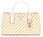 GUESS Simona Satchel Bag Natural / White