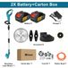 Makita Tondeuse électrique - Tondeuse à batterie - 23 cm largeur de coupe - Moteur sans balai de 36000 tr/min - Manche télescopique, réglable en longueur - Convient pour batterie Makita 18V - 2 batteries incluses