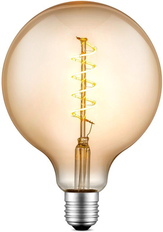 Home Sweet Home Edison Vintage E27 LED filament lichtbron Globe Amber G125 Spiraal Retro LED lamp Dimbaar 4W 280lm
