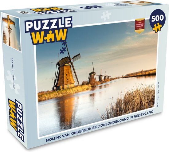 MuchoWow Puzzel Molen - Holland - Landschap - Legpuzzel - Puzzel 500 stukjes