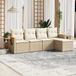 Maison Exclusive - Ensemble de meubles de jardin 5 pièces avec canapé et coussins, beige, en polyrotin