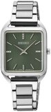 Seiko SWR075P1 Dames Horloge - Zilverkleurig - Groene Wijzerplaat