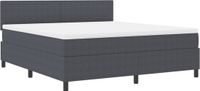 vidaXL Boxspringbed Donkergrijs en Wit 180 x 200 cm Corduroy stof
