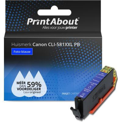 PrintAbout Huismerk Canon CLI-581XXL PB Inktcartridge Foto-blauw Extra hoge capaciteit