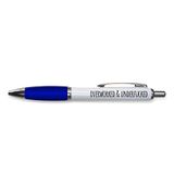 Grappige nieuwigheid Push Pen Gift | Balpennen Werk Collega Leaving Work Present | Overwerkt & Underf | Grappige Joke Stationary | PP82