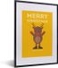 PosterMonkey Fotolijst incl. Poster - Kerst - Rendier - Merry Christmas - Geel - 30x40 cm