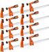 VEVOR Schroefklemmen, 8-Pack, 15,24 cm & 30,48 cm F-Klemmen, 272 Kg Klemkracht, met Kunststof Pad & Zelfvergrendelingsmechanisme, Smeedbaar Gietijzer & Koolstofstaal, voor Hout- en Metaalbewerking
