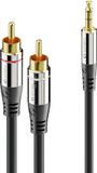 sonero S-AC600-005 audio kabel 0,5 m 3.5mm 2 x RCA Zwart