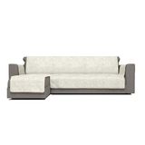 Italian Bed Linen "Glamour" Anti-Slip Sofa Cover met Chaise-Longue Links, Crème, 290cm