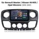 Renault Master III, Opel Movano B, Nissan NV400 (2010-2018) 10-inch Android 15 autoradio met 6+128GB, Carplay, GPS, Wi-Fi, 4G, Bluetooth, DAB+, SWC en DSP