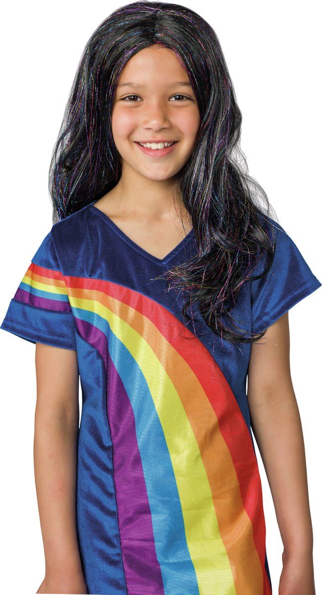 K3 Marthe pruik met glitter extensions en speld