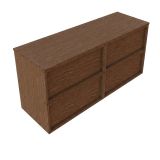 Saniclass Holz Frame Badkamermeubelset - 140x45x62cm - houten topblad - zonder kraangat - 4 lades - glans walnut pure (hout) SW1578618/SW1420832