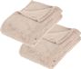 Atmosphera Fleece deken of plaid harig - 2x - beige - 130 x 180 cm - polyester