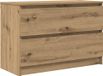 Meuble TV artisanal 80x35x54cm panneau de particules gris aspect chêne