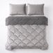 Sleeptime Teddy Velvet 2 in 1 couette sans housse - Lits Jumeaux 240x200 cm - Taupe/Gris