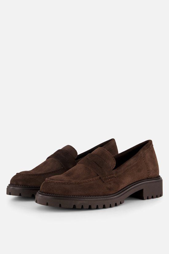 Tamaris Instappers bruin Suede - Maat 41