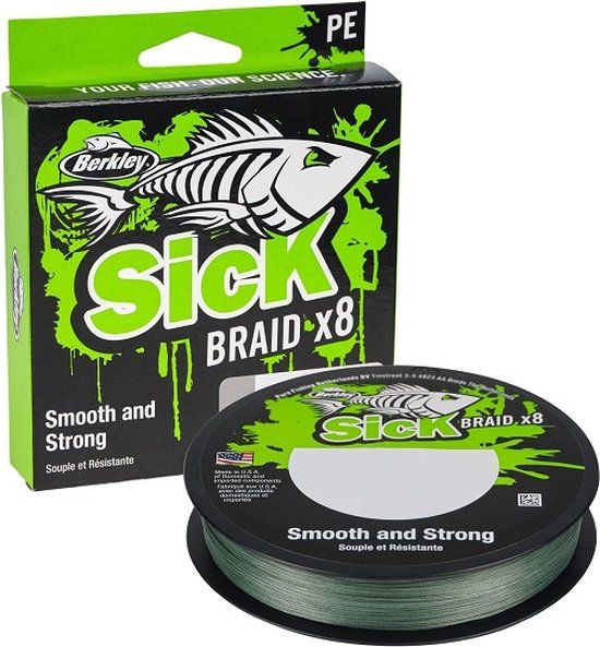 Berkley Sick Braid - Moss Green - 0.08mm - 300m - Braided Line - 6kg - Predator Fishing