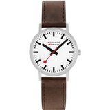 Mondaine Analoog kwartshorloge voor heren, met leren armband A658.30323.11SBGV, bruin, Riemen.