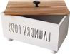 Boîte de rangement en bois sans marque - Bambou - Blanc - 3L