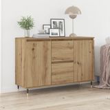 vidaXL Dressoir Artisan Eiken 101,5 x 35 x 70 cm Bewerkt Hout