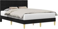 vidaXL Bedframe met hoofdeinde Zwart 120 x 190 cm Kunstleer