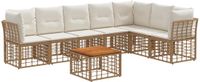 vidaXL Hoek loungeset 7 zitplaatsen Polyester Naturel