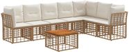vidaXL Hoek loungeset 7 zitplaatsen Polyester Naturel