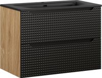 SKY Meuble de salle de bain 80 cm avec lavabo, Noir