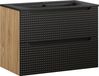 SKY Meuble de salle de bain 80 cm avec lavabo, Noir