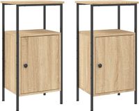 vidaXL Nachtkastjes, 2 stuks, Sonoma eiken, 41x31x80 cm, hout