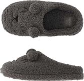 Apollo Pantoffels Dames - Teddy Bear Antraciet - Maat 37/38 - Instap Sloffen - Gevoerd met Warm Fleece