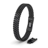 SERASAR | Premium roestvrijstalen armband heren [Franco] | Waterdicht | Veilige sluiting | Inclusief sieradendoosje | Kleur: Zwart | Lengte: 17 cm
