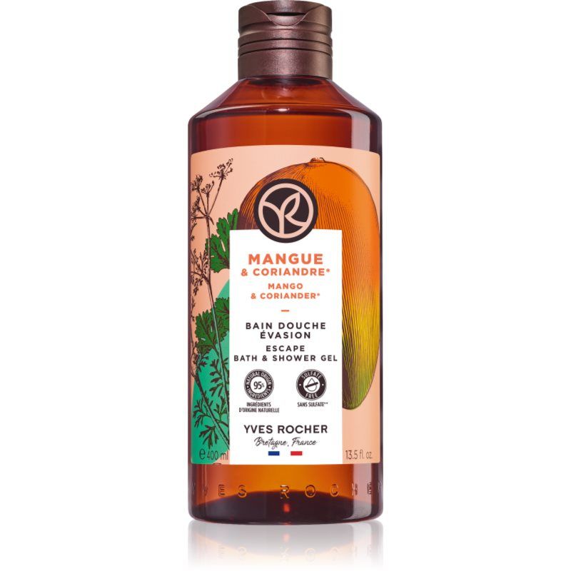 Yves Rocher Mango & Koriander Douchegel Body Wash Zonder Sulfaat - 400 ml