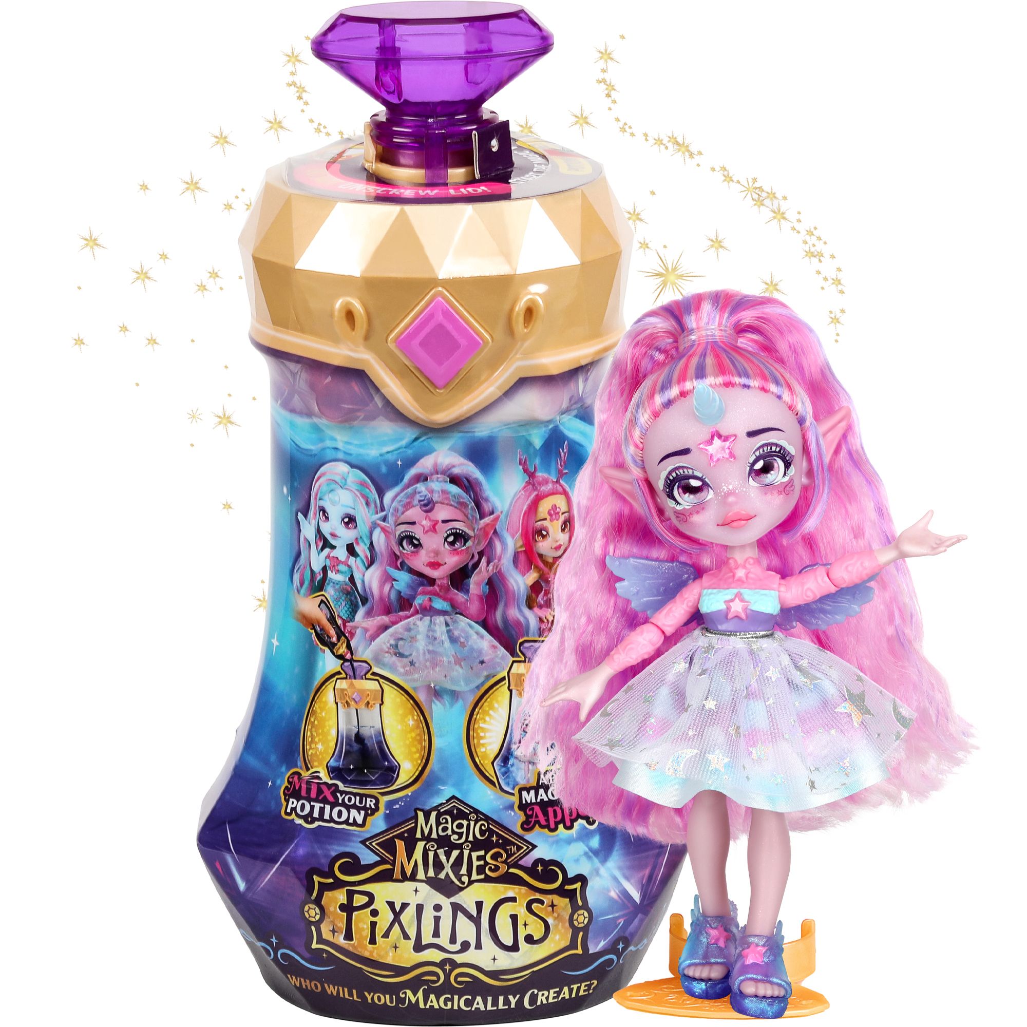 Magic Mixies Pixlings Unia - Paarse Unicorn Pixling Pop - Moose Toys