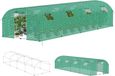 QEENTOE Kas, folietunnel voor de tuin, met frame van verzinkt staal, tomatenkweekkas voor de tuin, groen, 3x8x2 meter