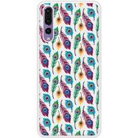 P20 Pro Peacock Feather Beschermende siliconen case