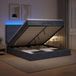 Maison Exclusive Lit plateforme avec matelas et éclairage LED, gris foncé, 160 x 200 cm, velours
