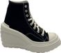 Converse Chuck 70 DE LUXE Wedge - Hoge Sneakers - Vrouwen - Zwart / Wit - Maat 39