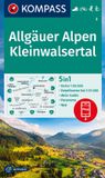 Kompass Kompass WK3 Allgäuer Alpen, Kleinwalsertal: Wandelkaart Schaal 1:50.000