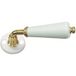 Merigous Poignée de porte en porcelaine - Blanc / Laiton - Diamètre 50 mm