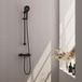 Brauer Black Carving Glijstangset met Thermostaatkraan - 3-Standen Handdouche - Mat Zwart