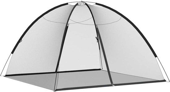 vidaXL Klamboe met deuren Mongolia 220 gaas 200x200x135 cm zwart, insectennet