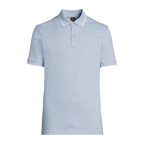 BOSS slim polo lichtblauw