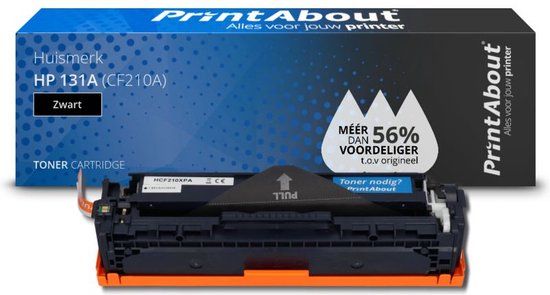 PrintAbout Huismerk HP 131A (CF210A) Zwart Toner | 2750 pagina's | Compatibel