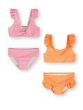 Minoti 2-pack bikini meisjes gestreept met ruches - roze